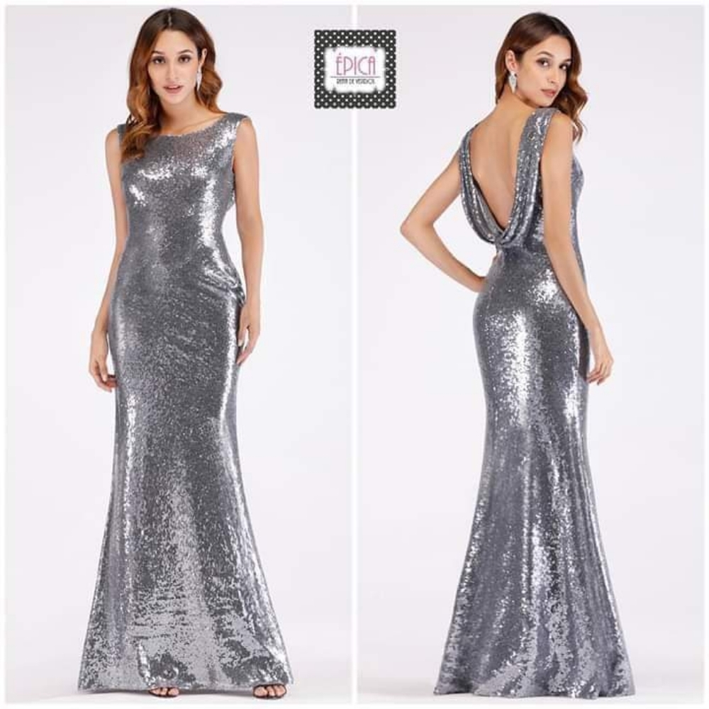 Silver Sequin Bridesmaid dress